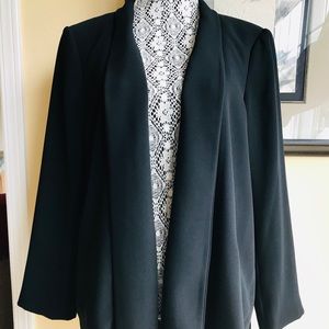 Eileen Fisher black open front swing jacket